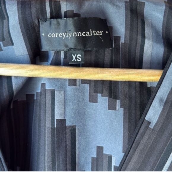 Corey Lynn Calter Anthropologie Geometric Silk Kimono Maxi Dress - Picture 4 of 8